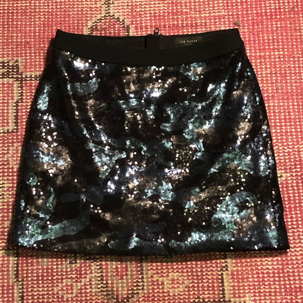 Ted Baker Camouflage Sequin Skirt